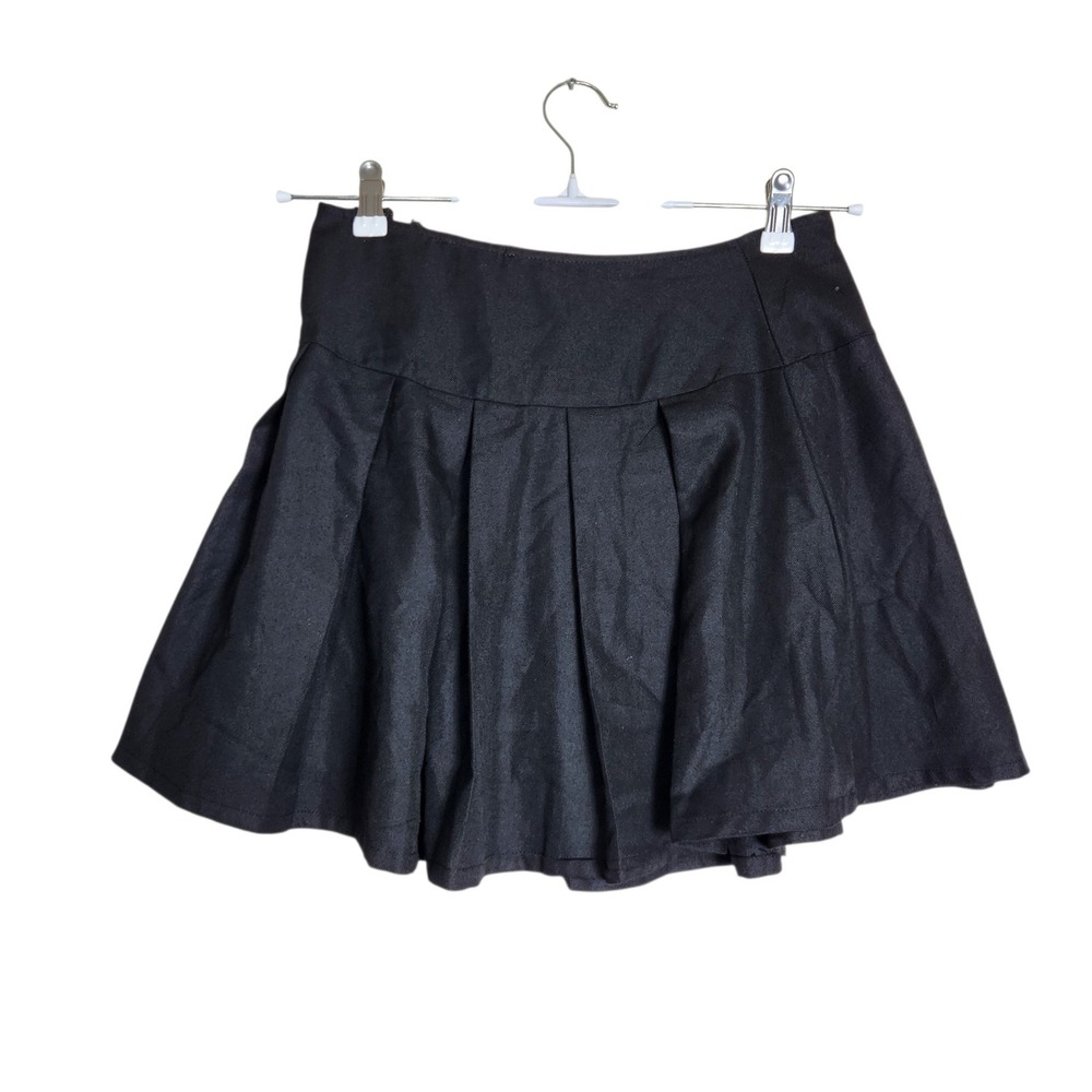 Hot Topic Black Pleated Mini Skirt Mushroom Buttons Y2K Goth Size Medium